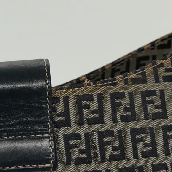 FENDI Zucchino Canvas Mamma Baguette Shoulder Bag Navy Silver - Picture 4 of 14